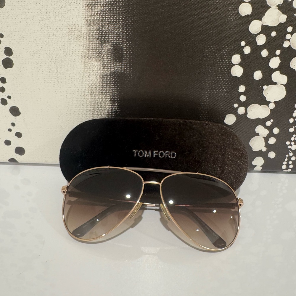 Tom Ford Gold Frame Aviator Sunglasses